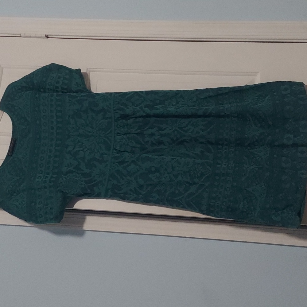 EUC Peruvian Connections Teal Dress